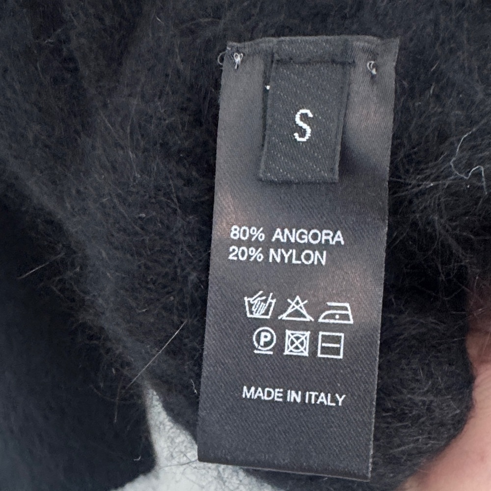 Roberta Collina Black Short-Sleeve Angora Blend Sweater - Picture 5 of 5